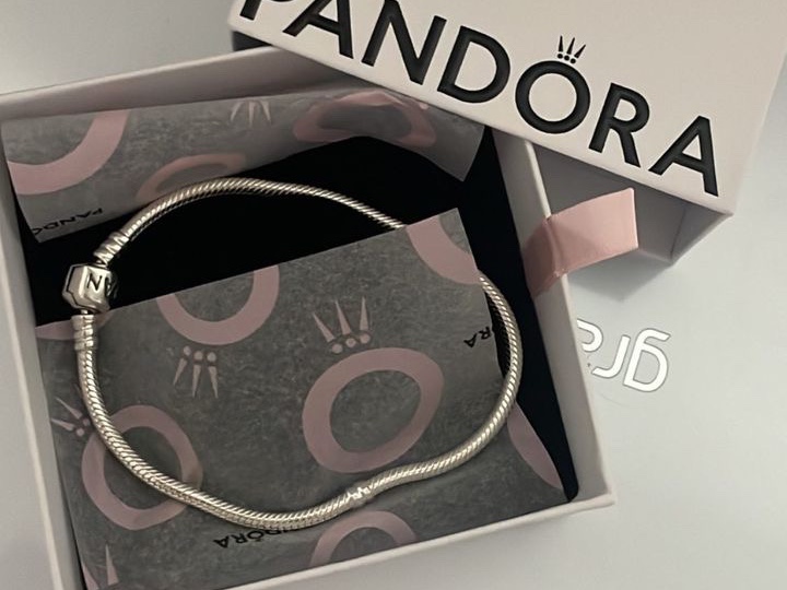 (W) Pandora Moments Snake Chain Bracelet Sterling Silver 착용 스타일