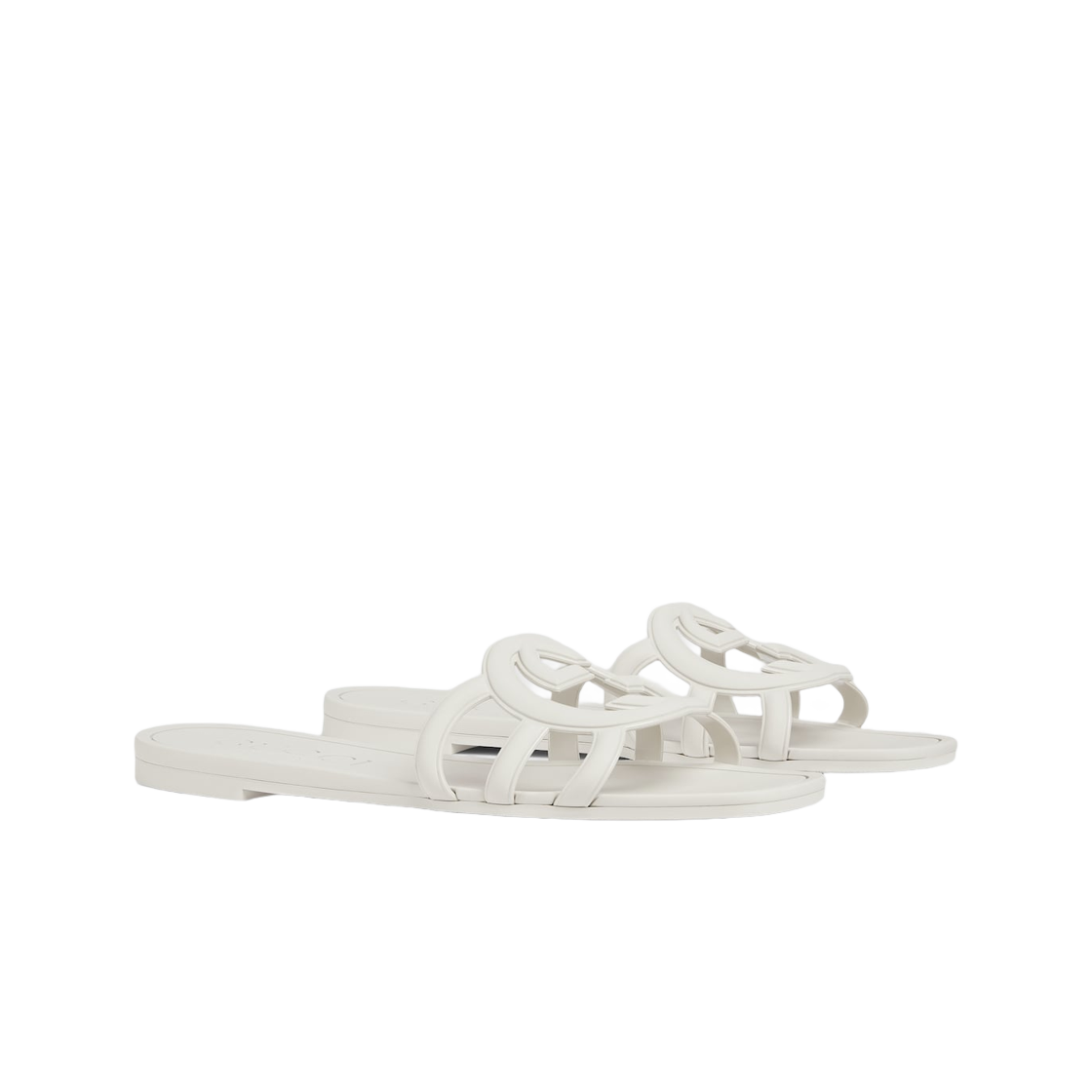 (W) Gucci Interlocking G Slide Sandal White Rubber 상세 이미지 2