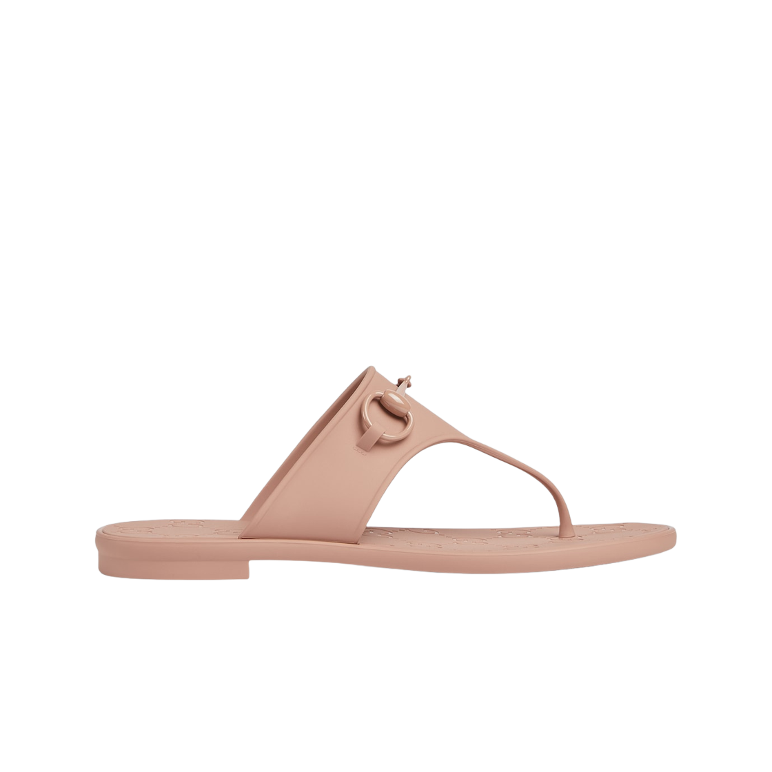 (W) Gucci Thong Sandal with Horsebit Brown Rubber 상세 이미지 1