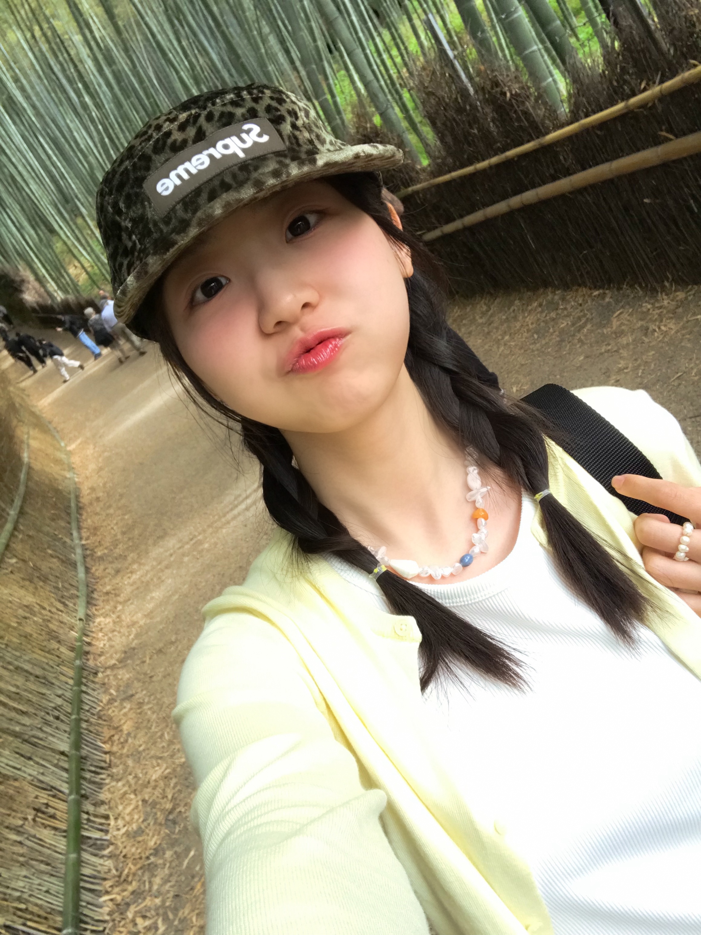Supreme Leopard Velvet Camp Cap Olive - 24SS 착용 스타일