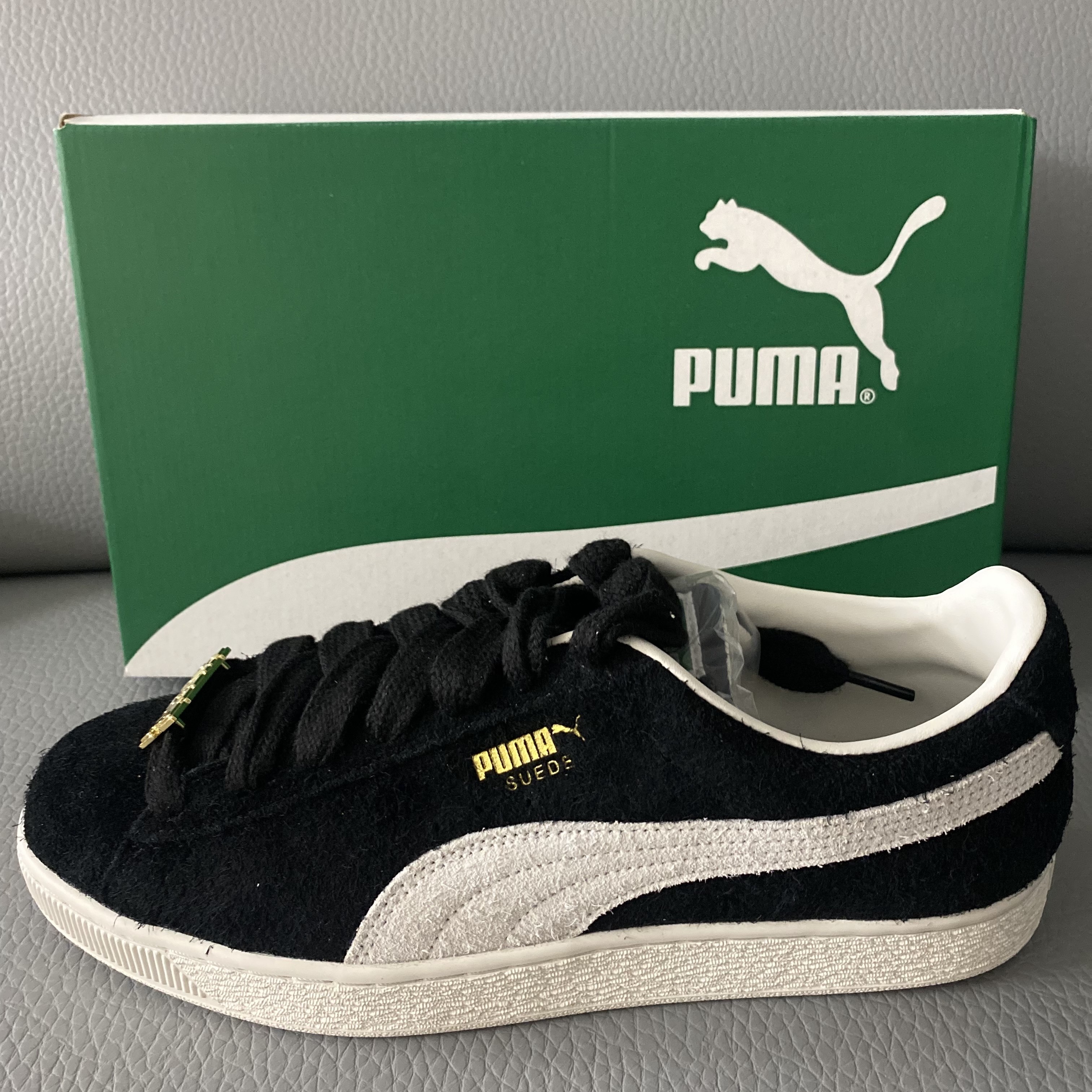 Puma Suede Fat Lace Black Warm White 착용 스타일