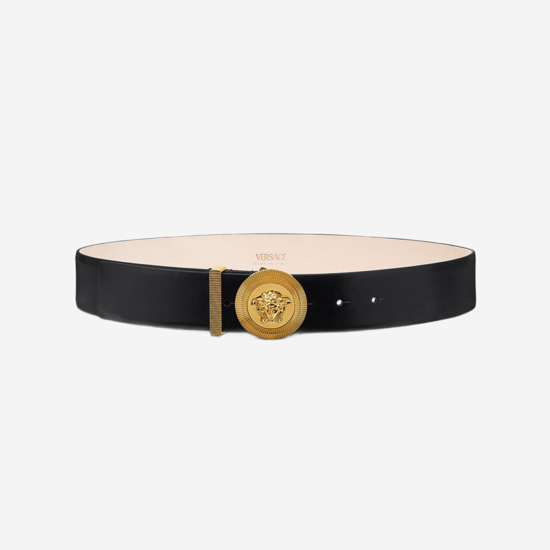 (W) Versace Medusa Biggie Leather Belt Black Gold 상세 이미지 1