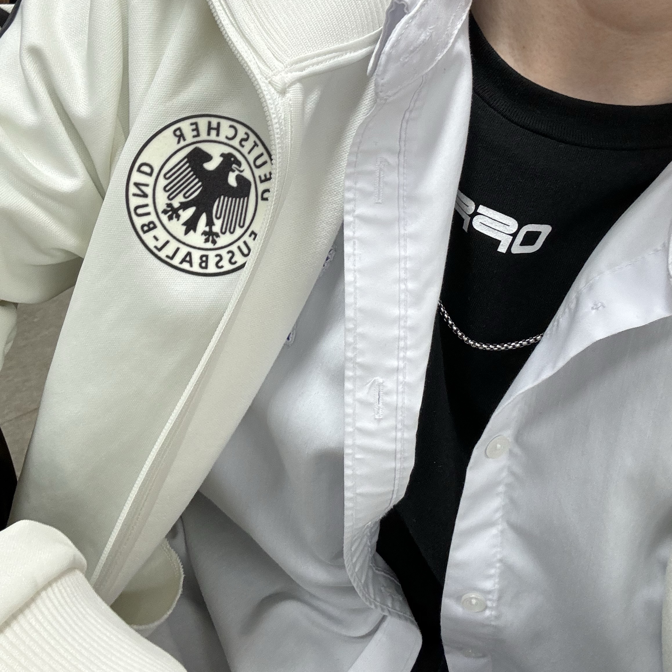 Adidas German Beckenbauer Track Top Off White - KR Sizing 착용 스타일 - 3