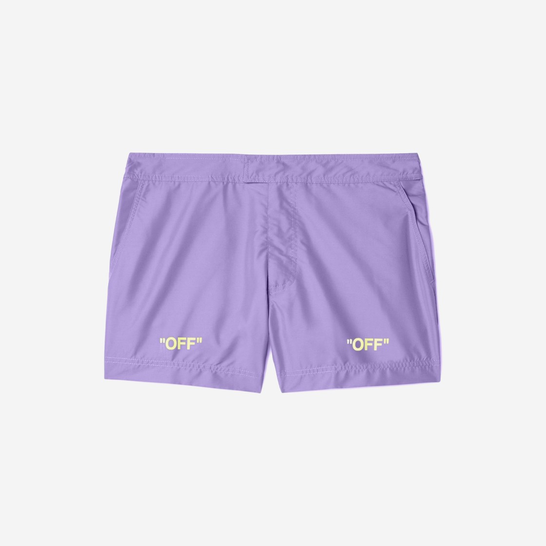 Off-White Off Text Swim Shorts Purple 상세 이미지 1