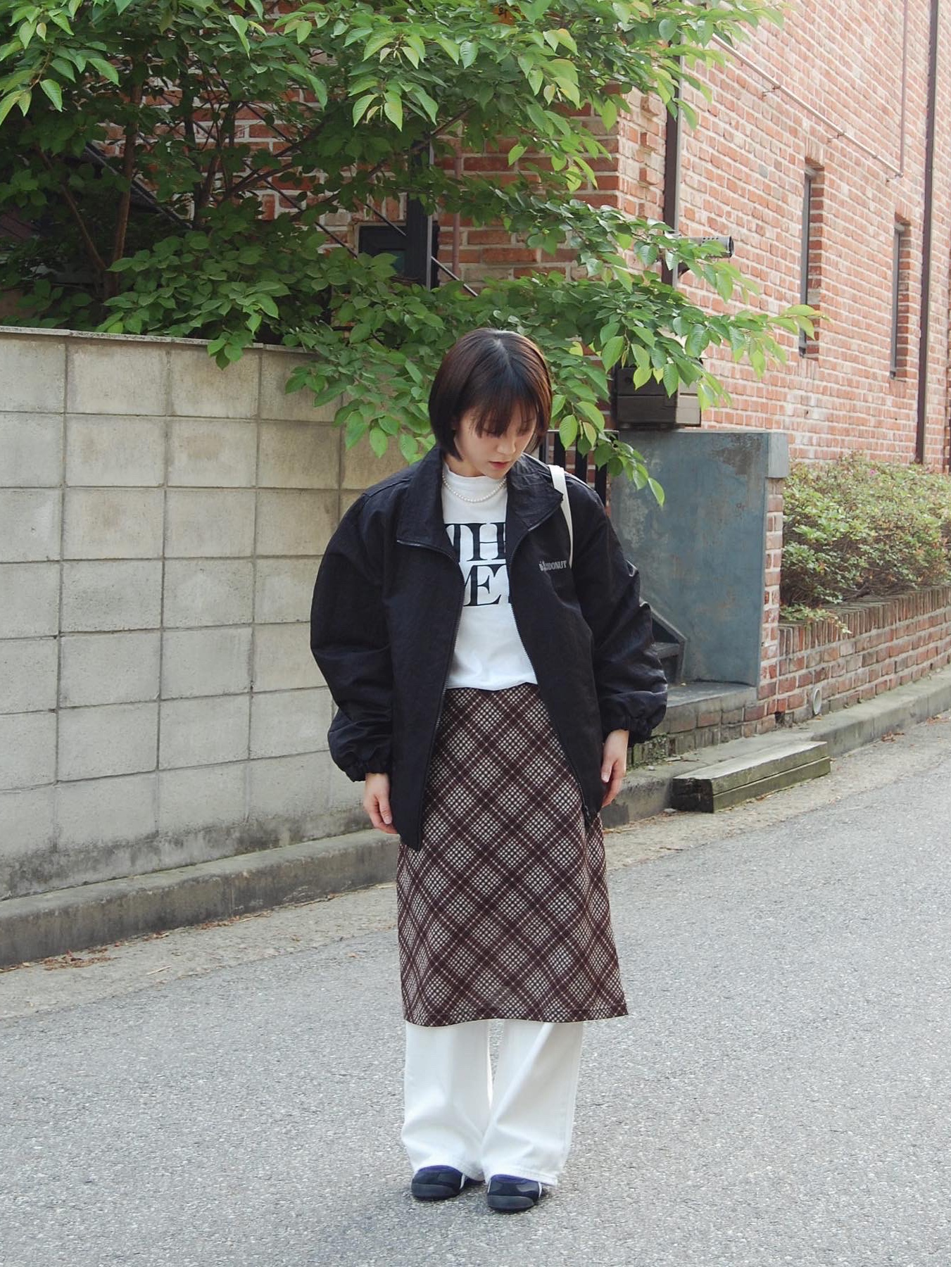 Onitsuka Tiger Mexico 66 Black White 착용 스타일 - 2