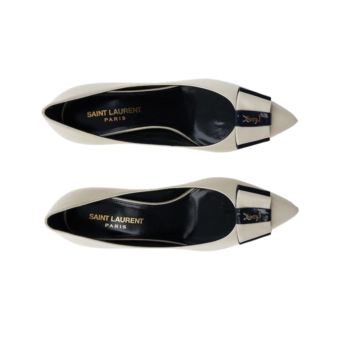 (W) Saint Laurent Anais Bow Pumps in Smooth Leather Navy Pearl 상세 이미지 2