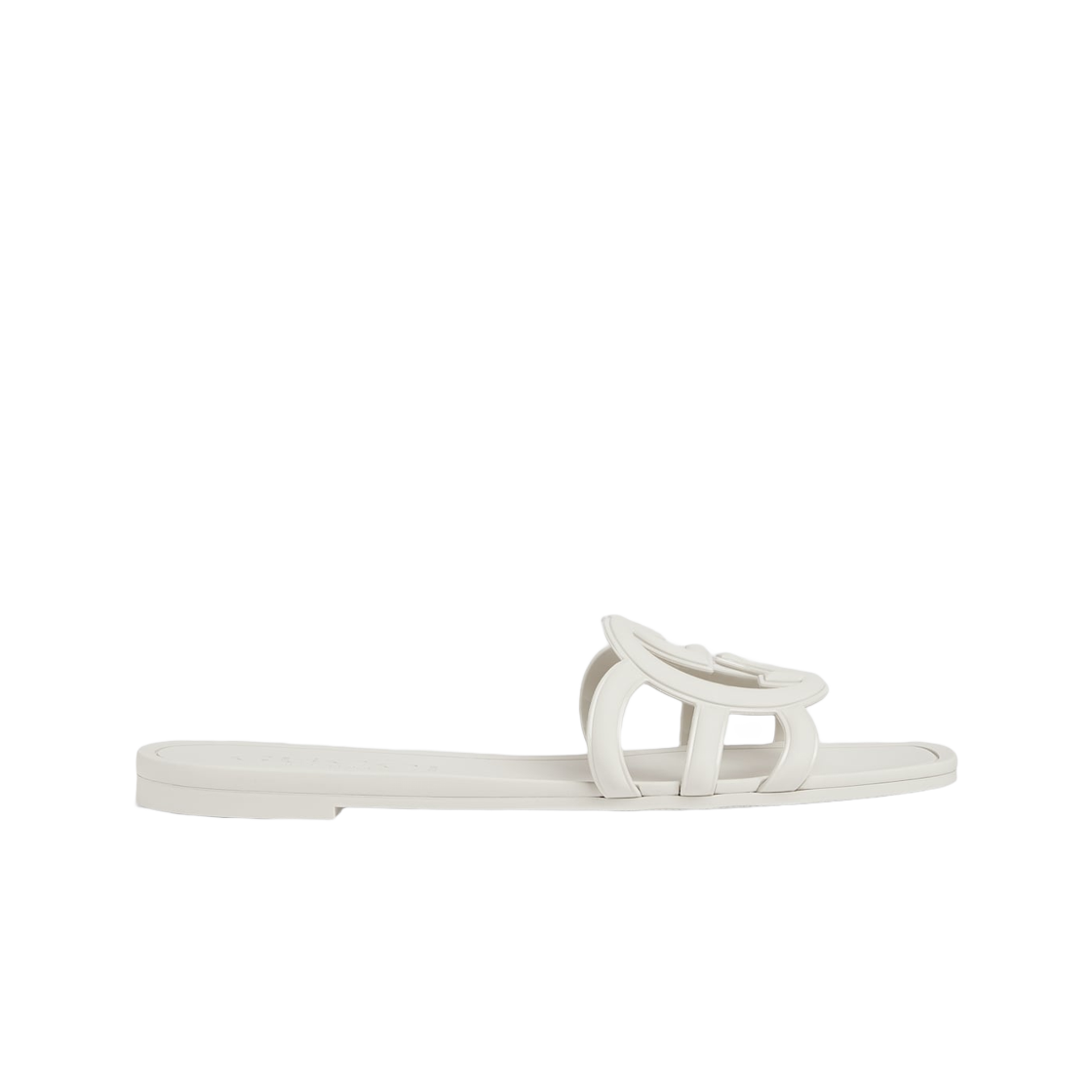 (W) Gucci Interlocking G Slide Sandal White Rubber 상세 이미지 1