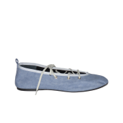 (W) Paloma Wool Pina Lace Up Leather Ballerina Blue