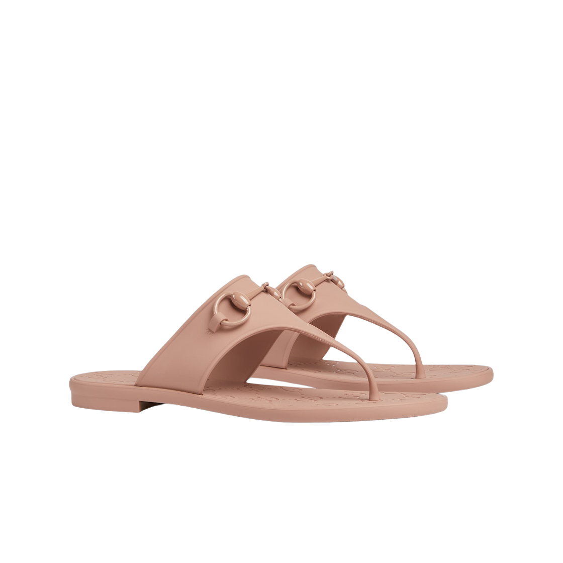 (W) Gucci Thong Sandal with Horsebit Brown Rubber 상세 이미지 2