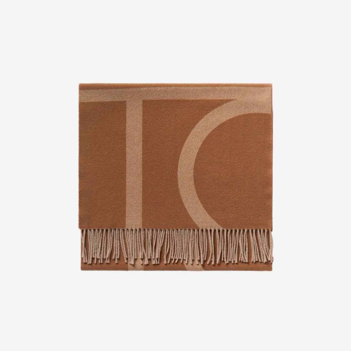 Toteme Monogram Jacquard Wool Scarf Camel 상세 이미지 1