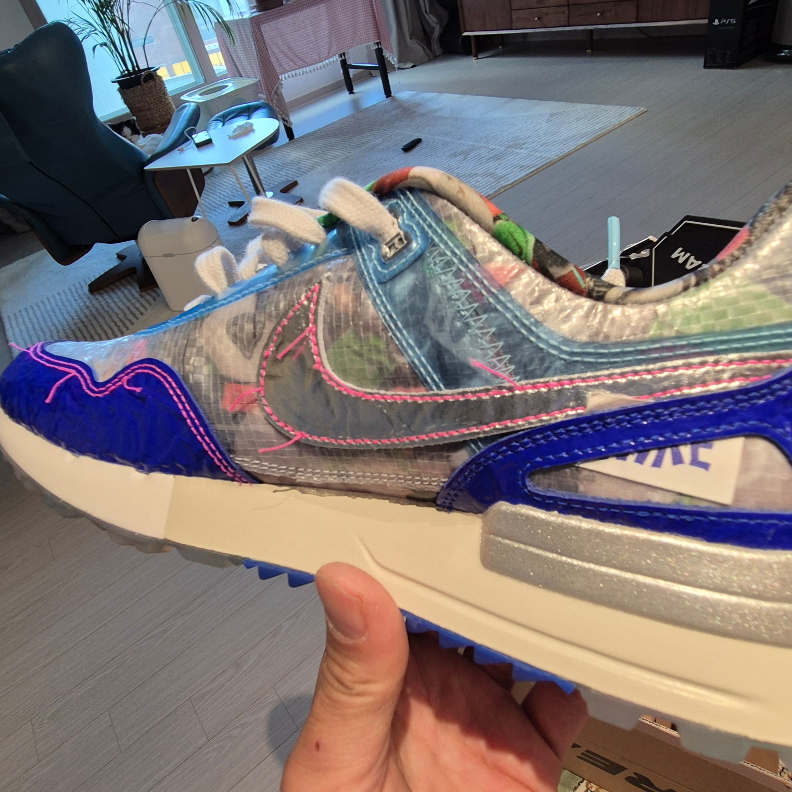 Nike Air Pegasus 89 Golf NRG Metallic Silver Racer Blue 착용 스타일 - 1