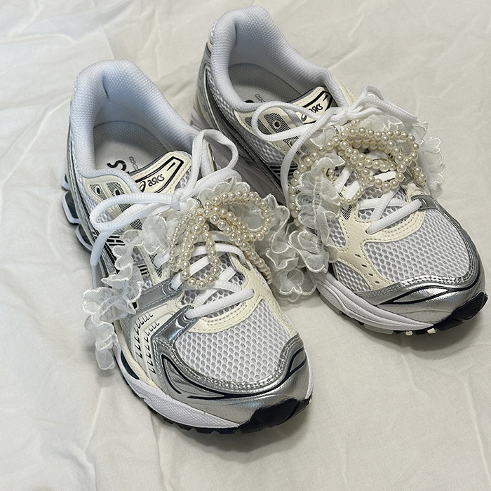 (W) Asics Gel-Kayano 14 White Midnight 착용 스타일 - 6