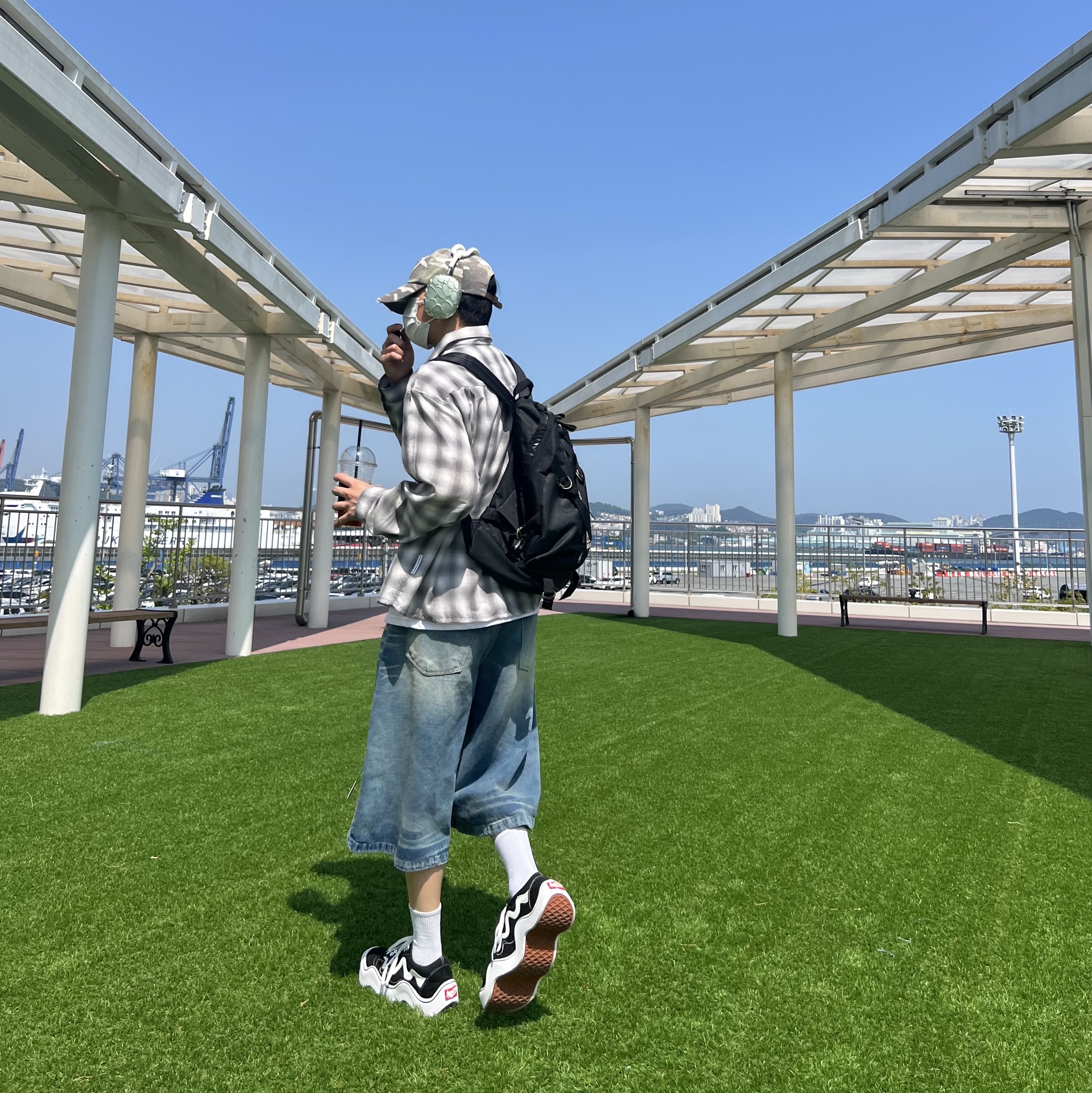 ETCE Ghost Cap Washed Camo, Apple AirPods Max Lightning Green (Korean Ver.) 착용 스타일 - 5