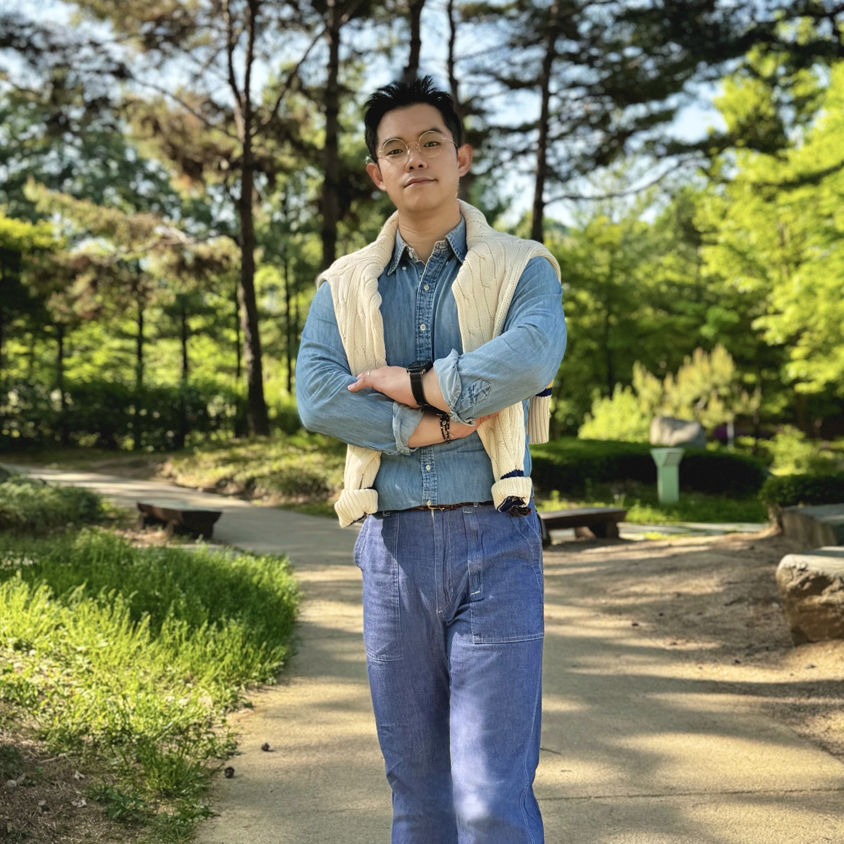 [30%적립] Polo Ralph Lauren Custom Fit Denim Shirt Navy 착용 스타일 - 4