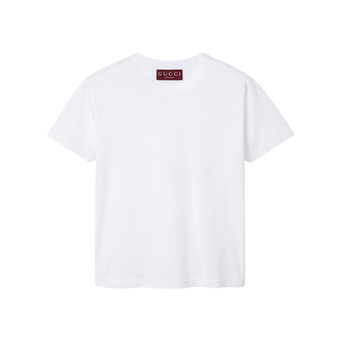 (W) Gucci Cotton Jersey T-Shirt with Embroidery White Lightweight Cotton Jersey 상세 이미지 1