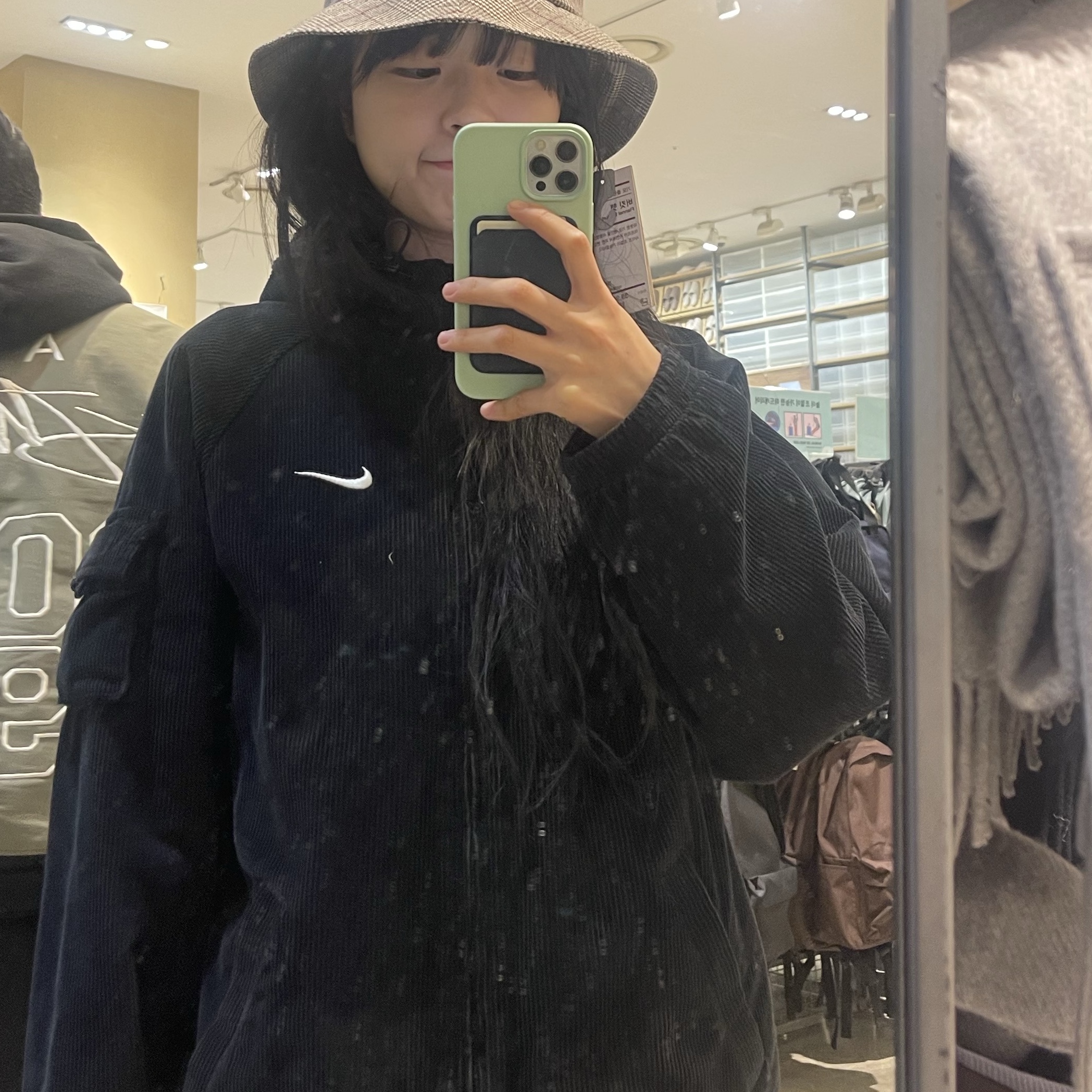 Supreme x Nike Arc Corduroy Hooded Jacket Black - 22SS 착용 스타일