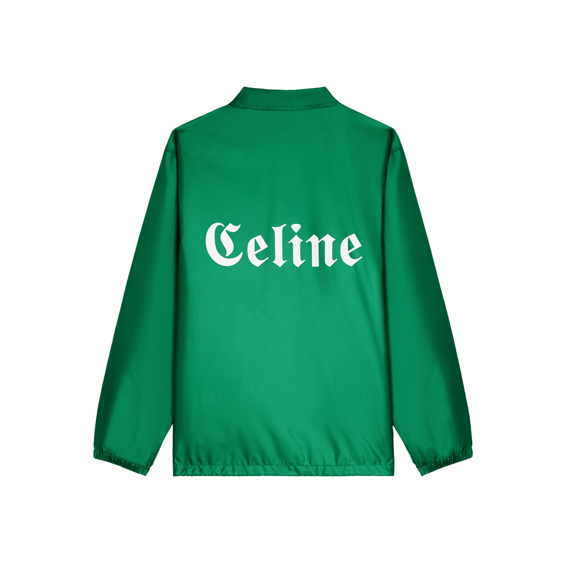 Celine Long Coach Jacket in Lightweight Nylon Green 상세 이미지 1