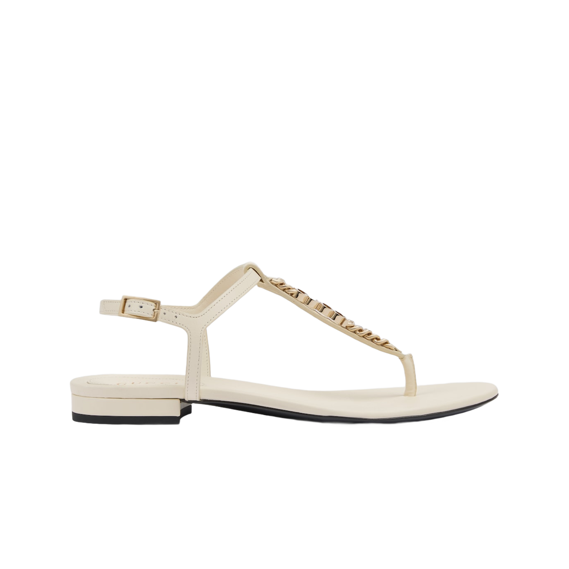 (W) Gucci Signoria Thong Sandal White Leather 상세 이미지 1