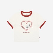 EPT Women Heart Nibbel Ringer T-Shirt White Red