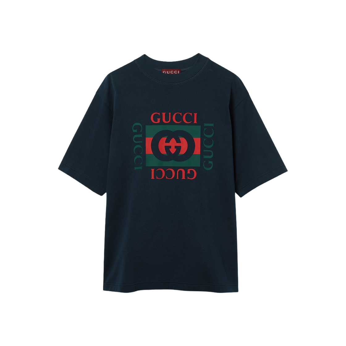 Gucci Cotton Jersey T-Shirt with Gucci Print Black Heavy Cotton Jersey 상세 이미지 1