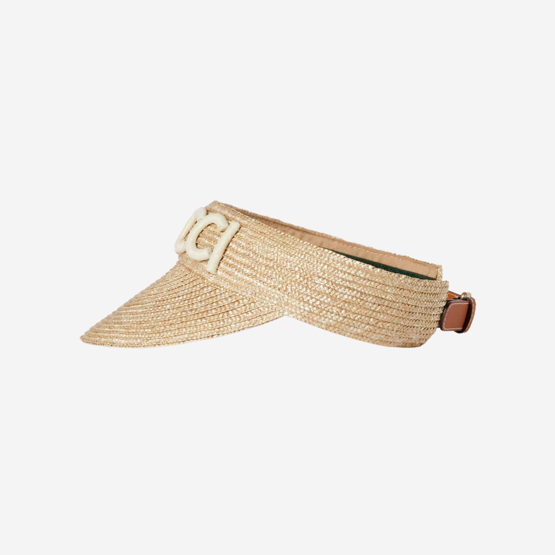 (W) Gucci Woven Straw Visor Natural Woven Straw 상세 이미지 2