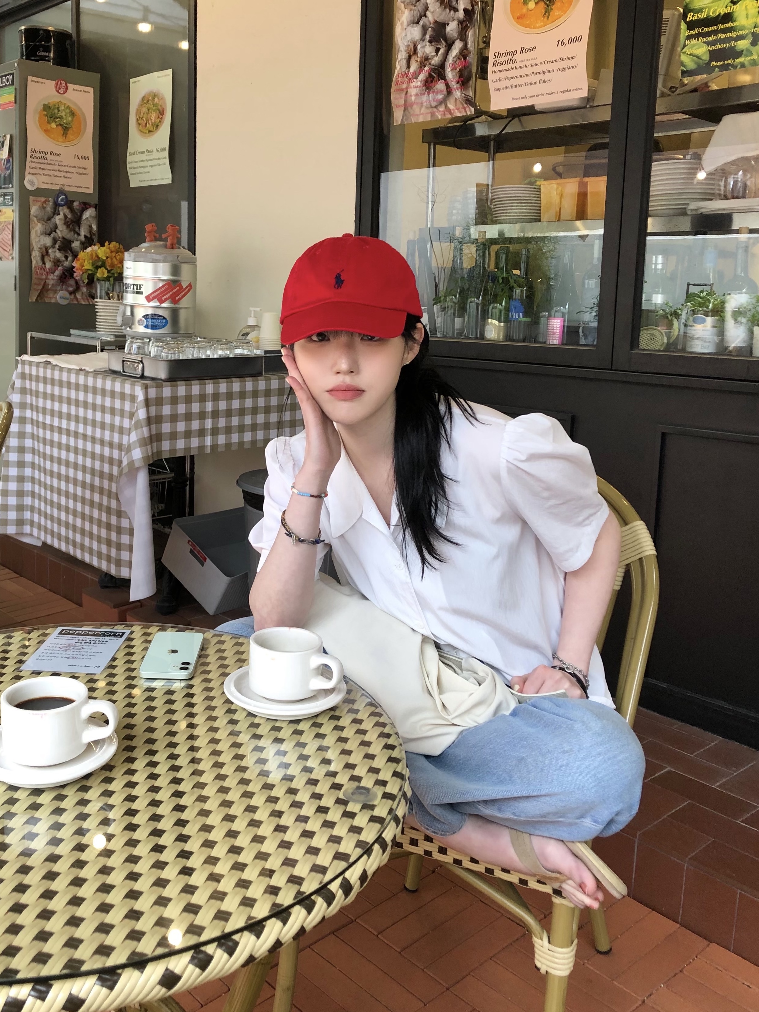 [30%적립] Polo Ralph Lauren Cotton Chino Ball Cap Red 착용 스타일 - 1