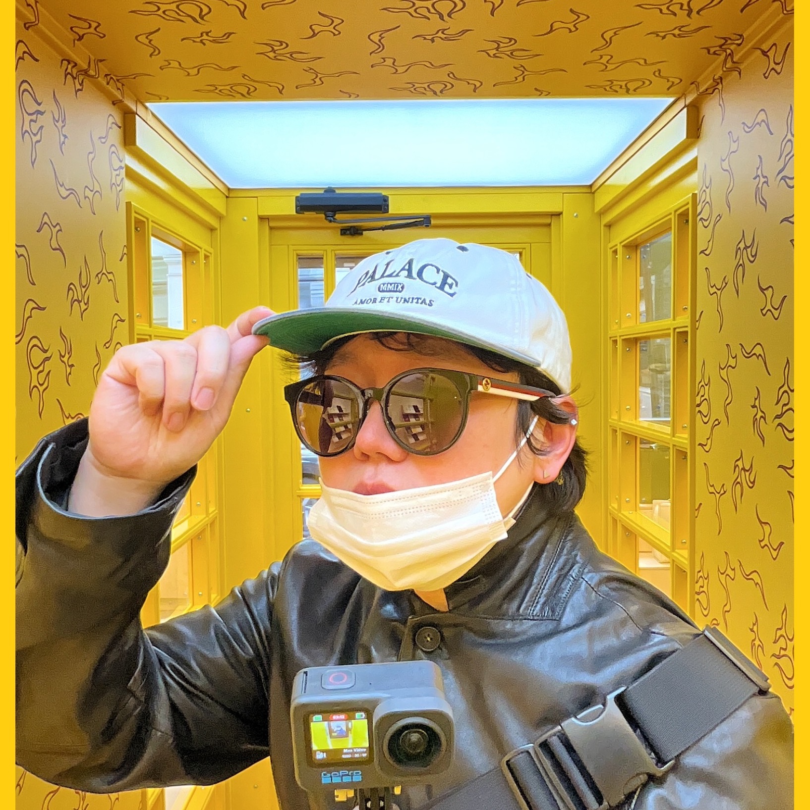 Palace Unitas Pigment Pal Hat White Navy - 23FW 착용 스타일
