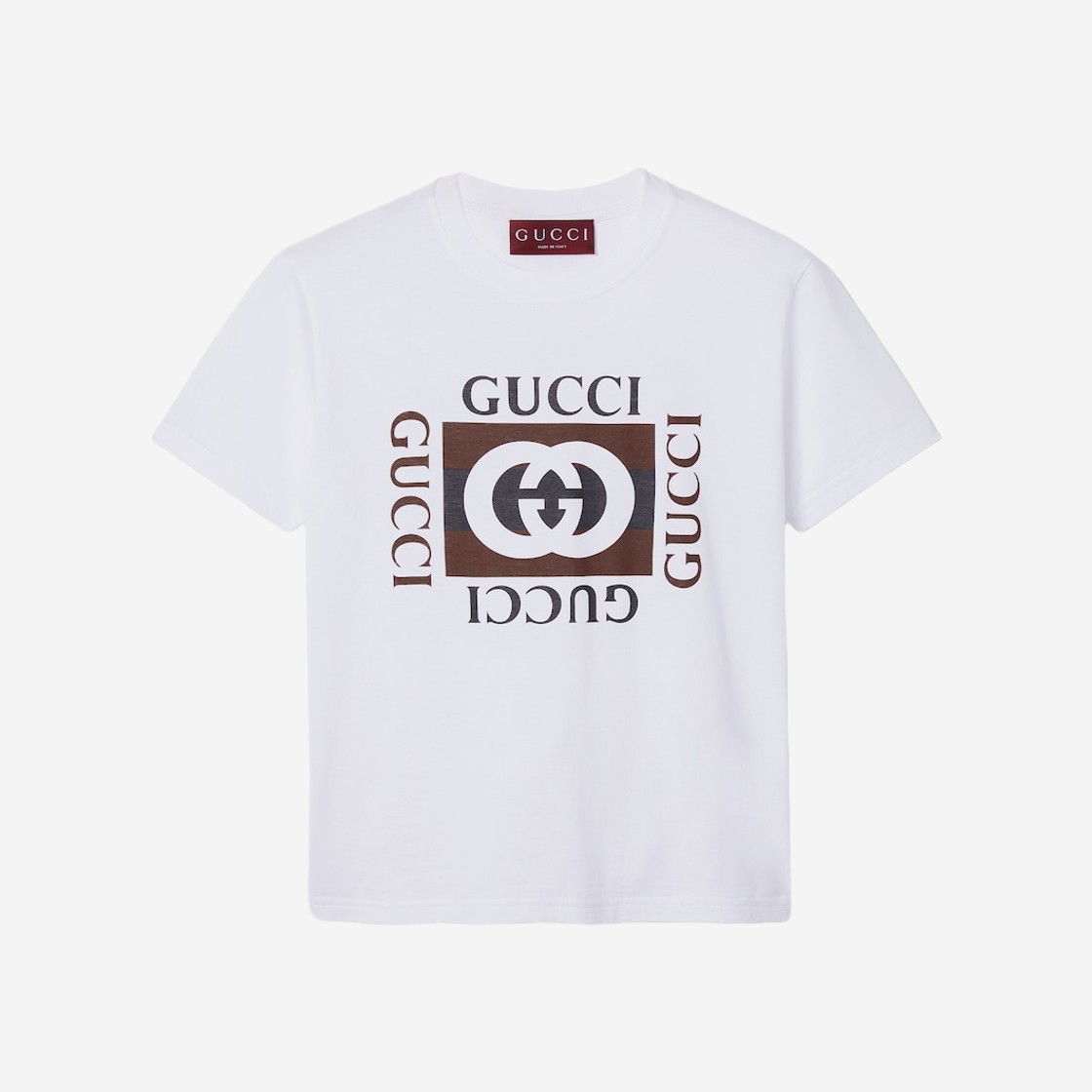 (W) Gucci Cotton Jersey T-Shirt with Print White Lightweight Cotton Jersey 상세 이미지 1