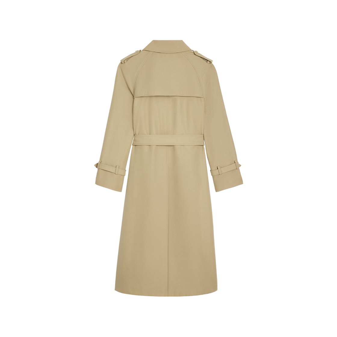 (W) Celine Wiltern Trench Coat in Cotton Gabardine Off White Rouge Profond 상세 이미지 2