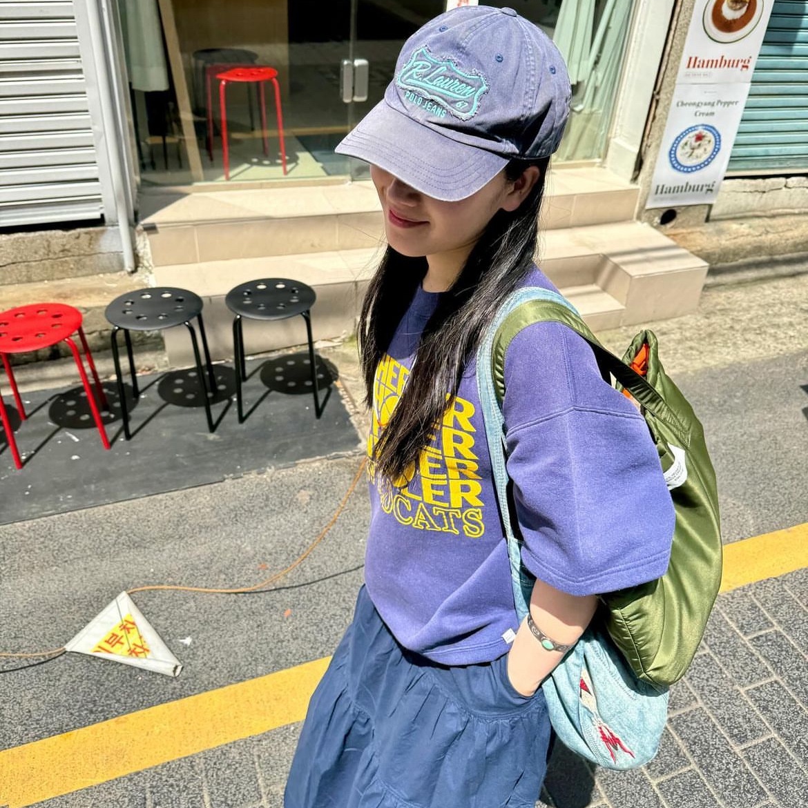 YMCL KY British Vehicle Crew Helmet Bag Olive 착용 스타일