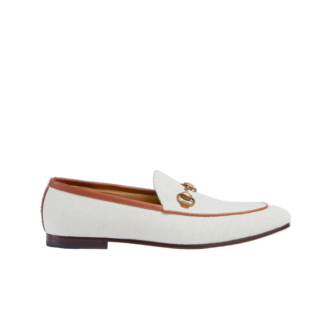 Gucci Jordaan Loafer Dotted White Canvas 상세 이미지 1