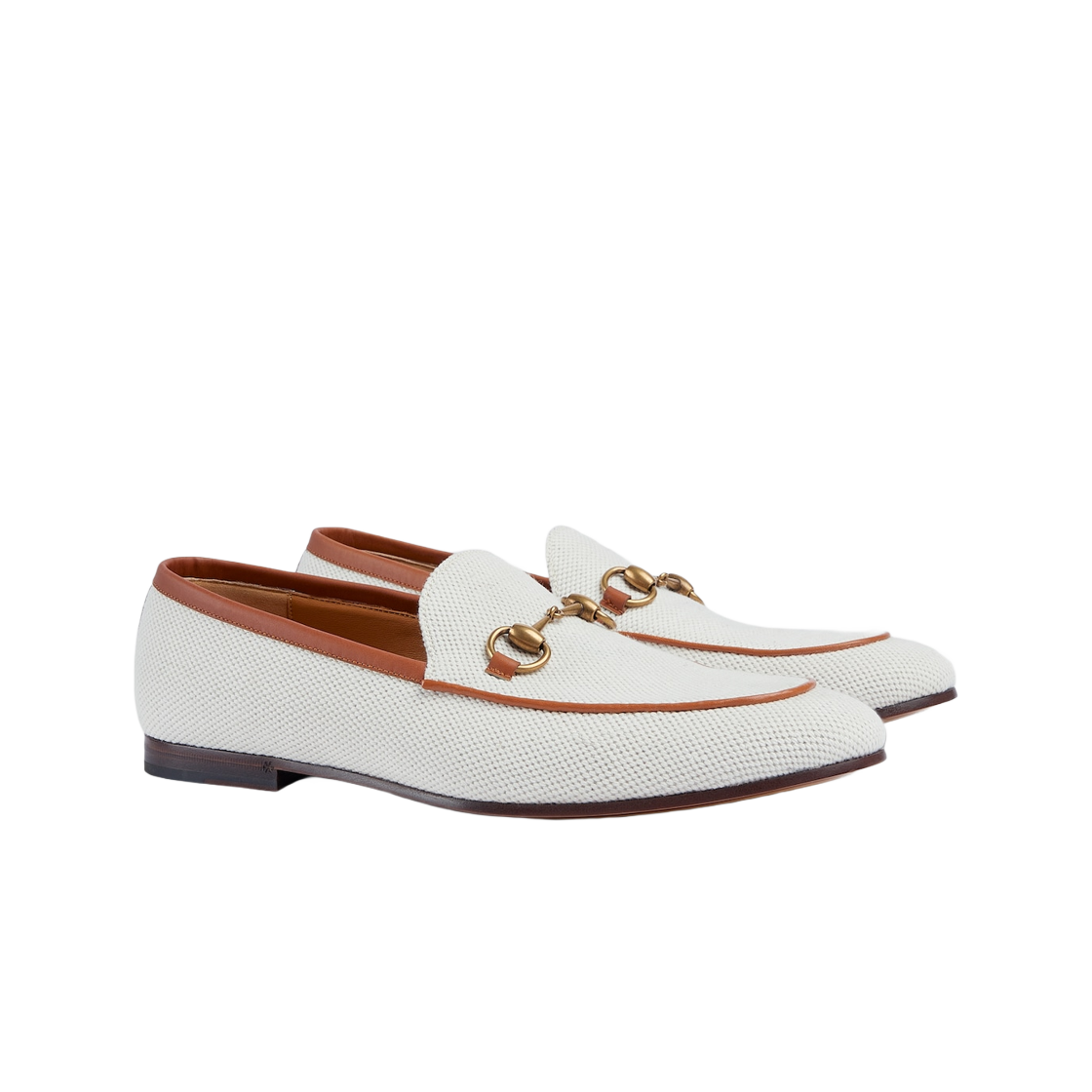 Gucci Jordaan Loafer Dotted White Canvas 상세 이미지 2