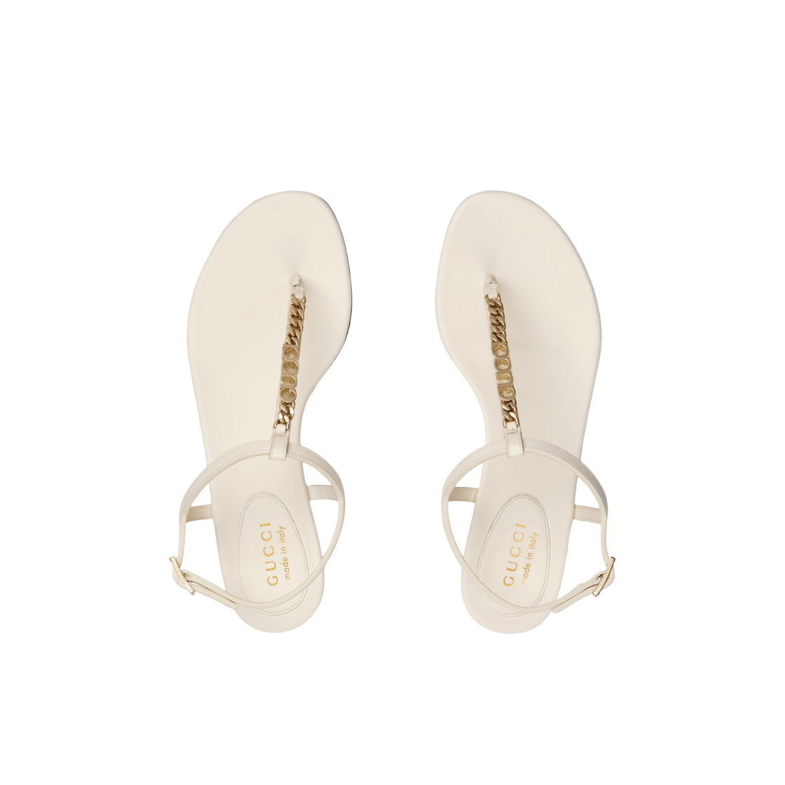 (W) Gucci Signoria Thong Sandal White Leather 상세 이미지 3