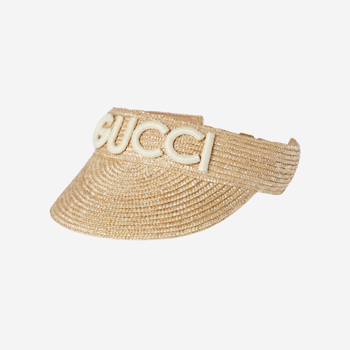 (W) Gucci Woven Straw Visor Natural Woven Straw 상세 이미지 1