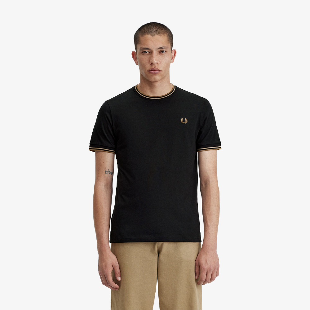 프레드페리 트윈 팁 티셔츠 블랙(Fred Perry Twin Tipped T-Shirt Black/Warm Stone/Shaded Stone) - 4