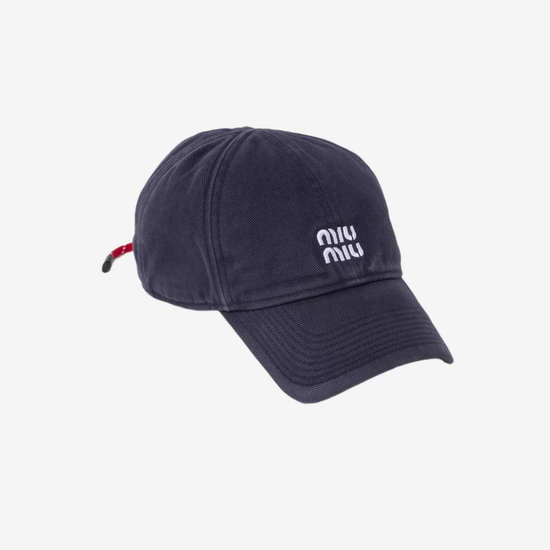 (W) Miu Miu Denim Baseball Cap Blue Red 상세 이미지 1