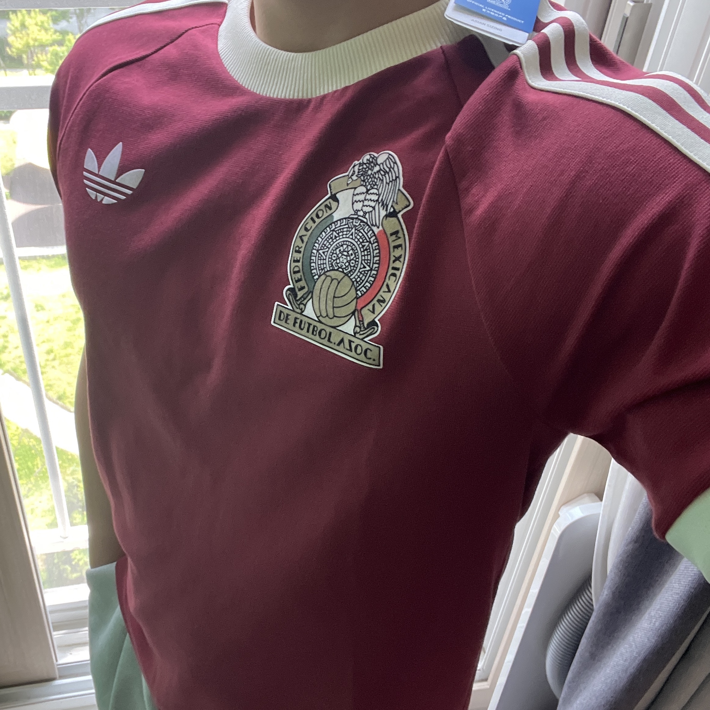 Adidas Mexico Adicolor 3S T-Shirt Noble Maroon - KR Sizing 착용 스타일