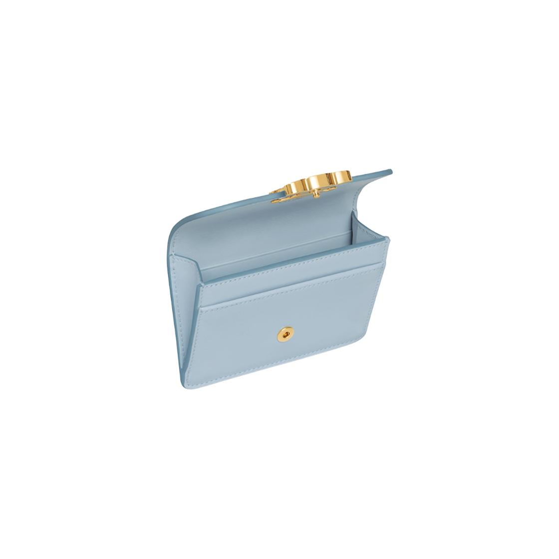 Celine Card Holder with Flap Triomphe in Shiny Calfskin Pale Blue 상세 이미지 4