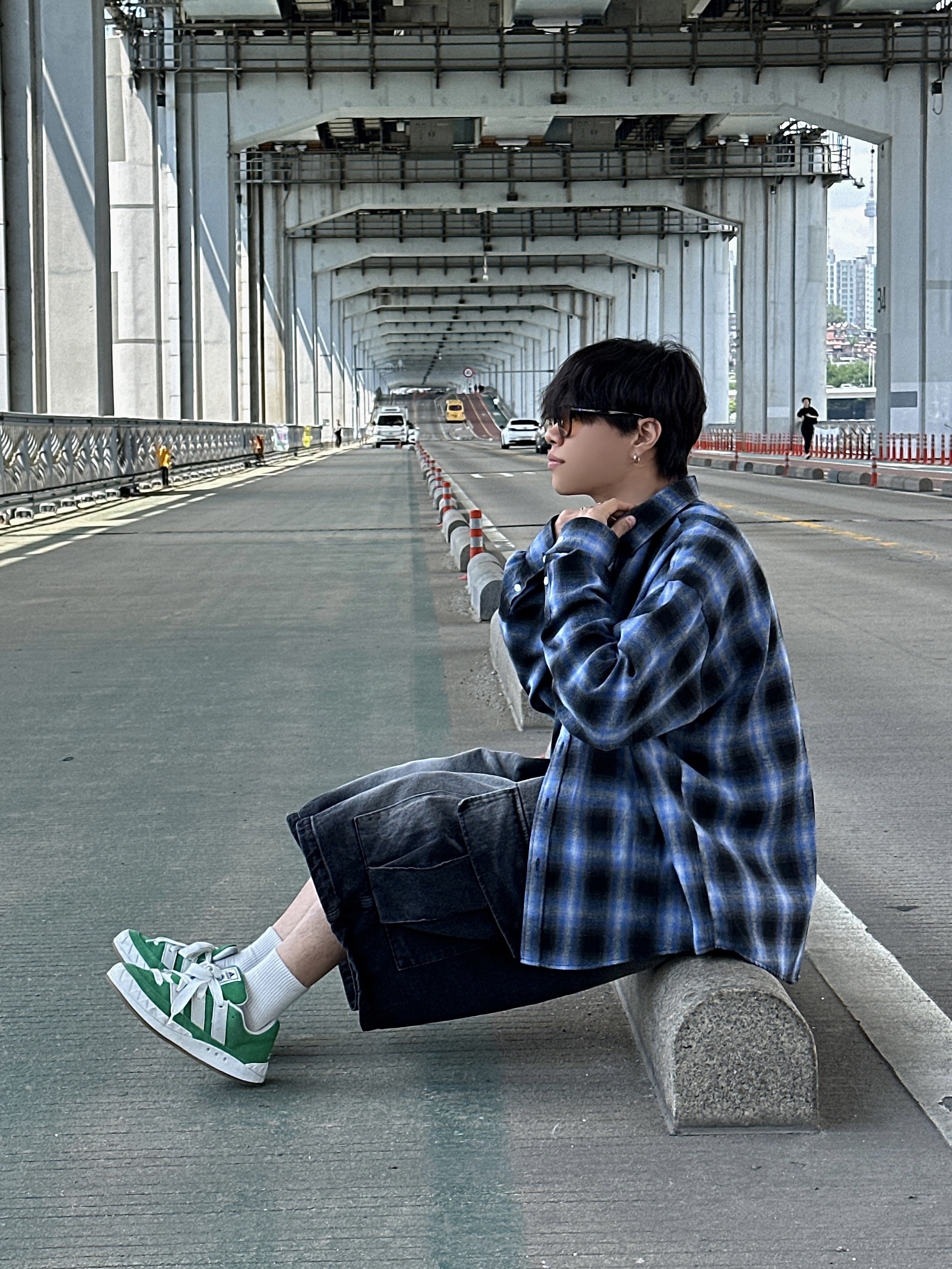Adidas Adimatic Green 착용 스타일 - 4