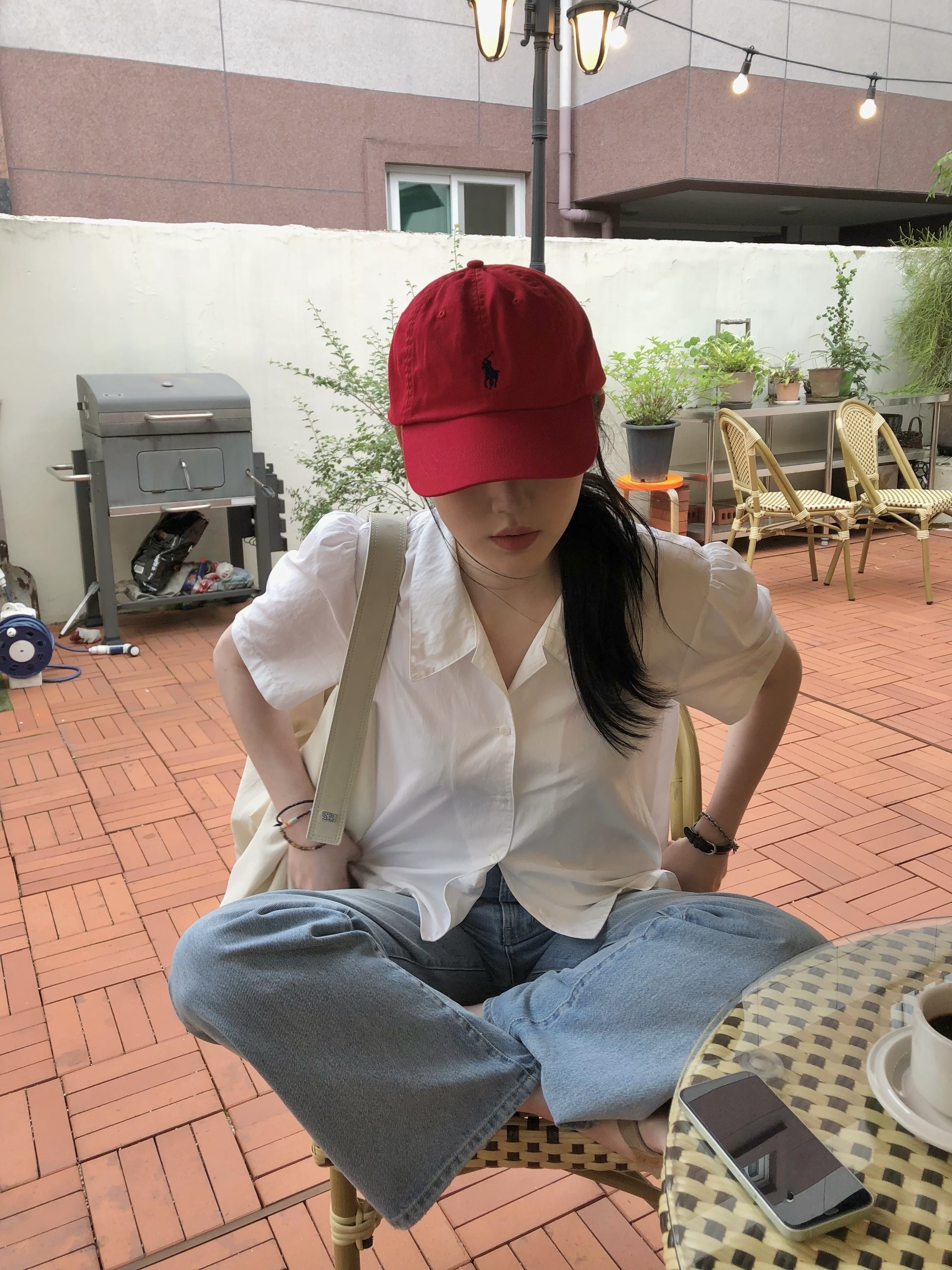 [30%적립] Polo Ralph Lauren Cotton Chino Ball Cap Red 착용 스타일 - 3