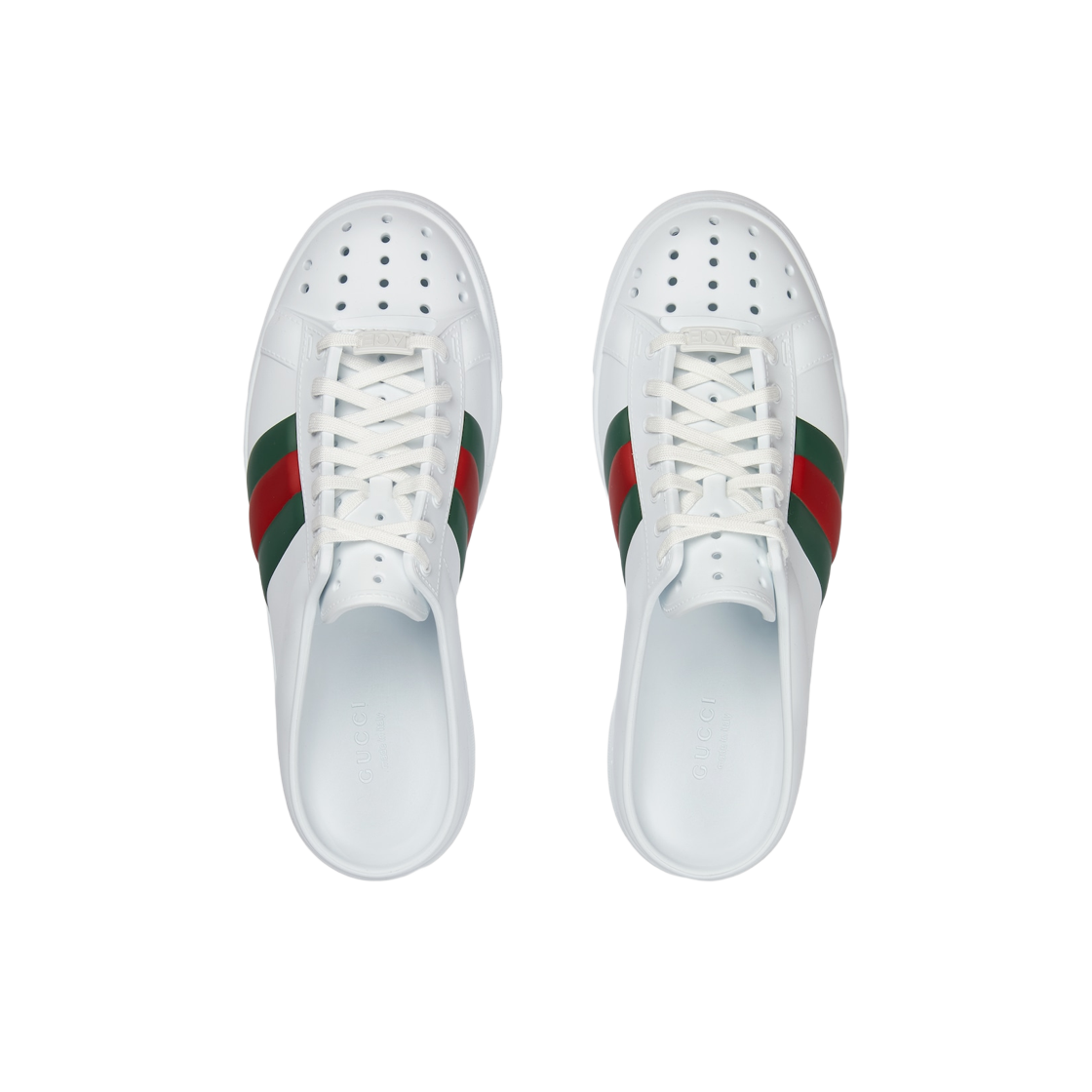 Gucci Ace Mule with Web White Rubber 상세 이미지 4