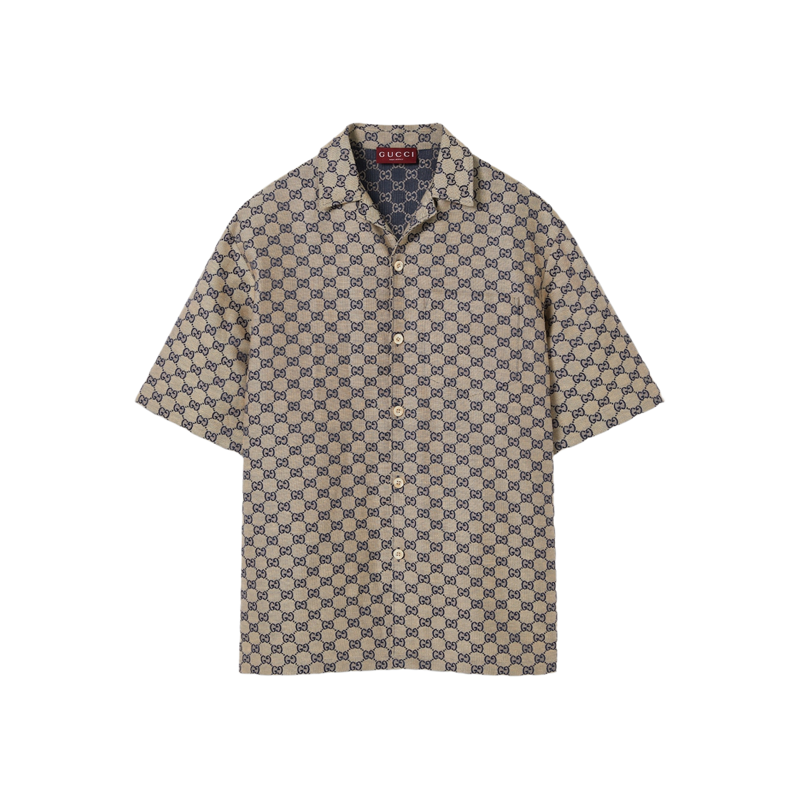 Gucci GG Linen Blend Canvas Shirt Beige Blue GG Linen Blend Canvas 상세 이미지 1