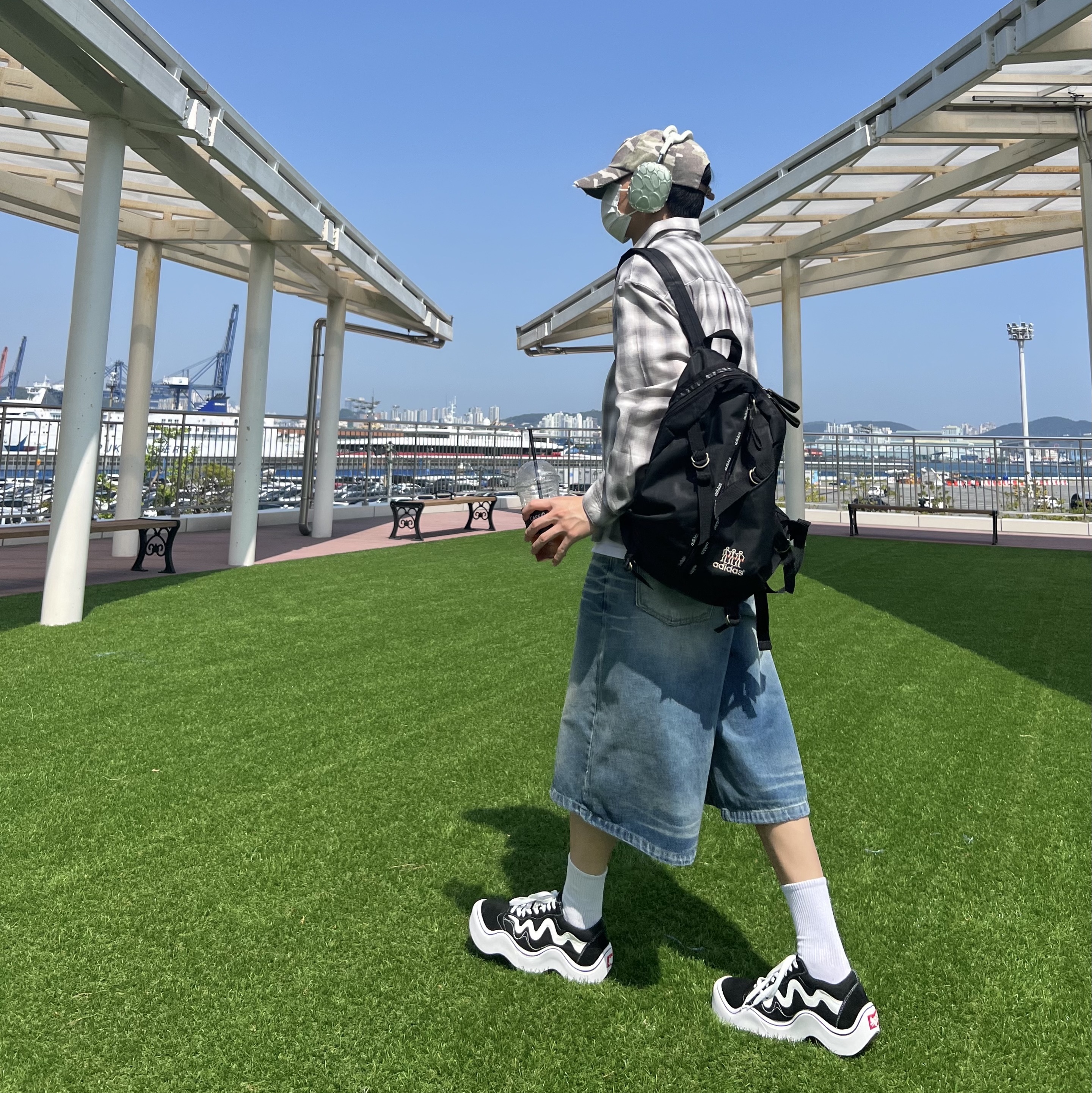 ETCE Ghost Cap Washed Camo, Apple AirPods Max Lightning Green (Korean Ver.) 착용 스타일 - 3