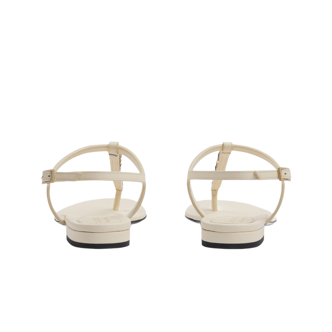 (W) Gucci Signoria Thong Sandal White Leather 상세 이미지 4