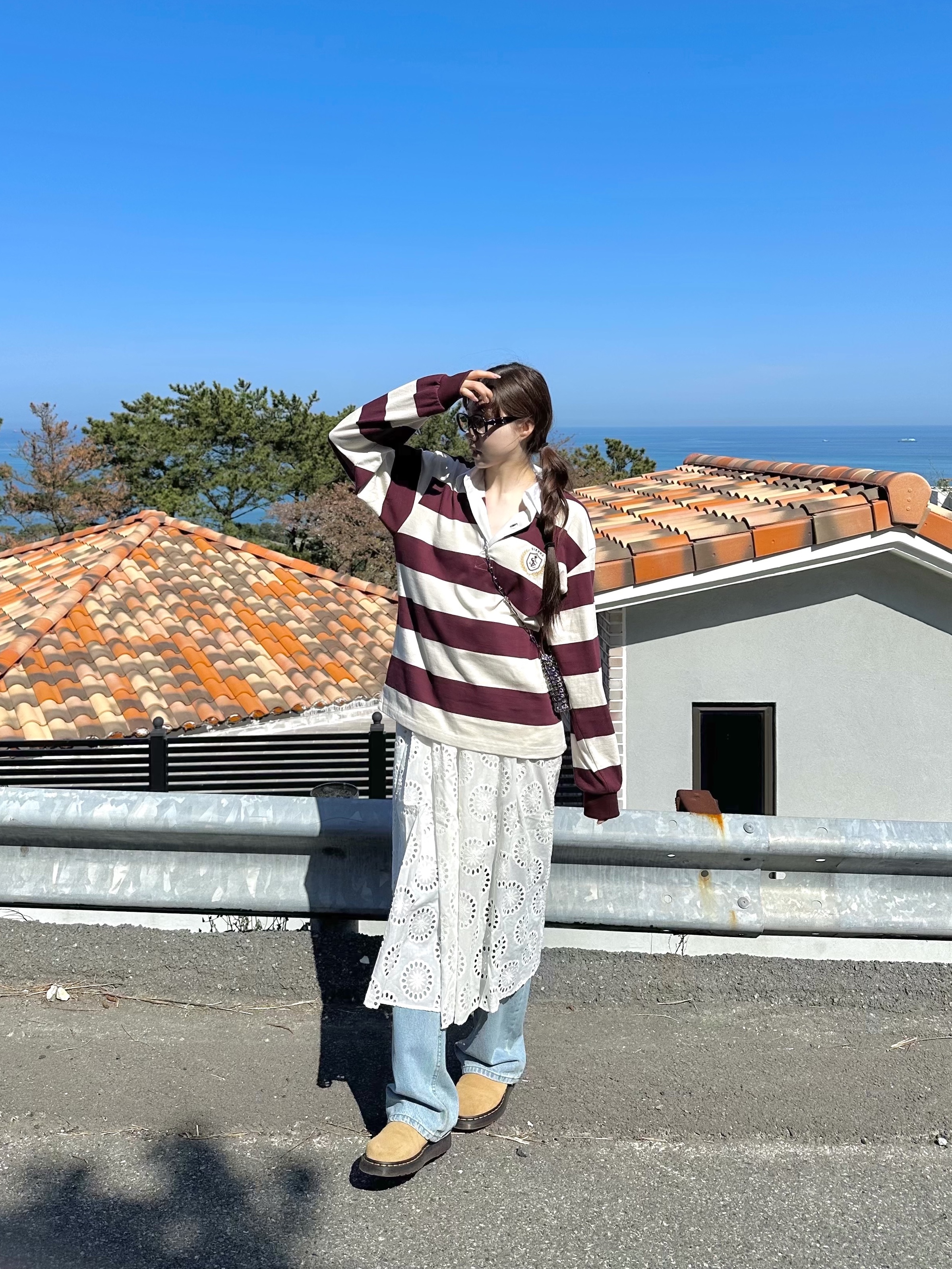 Gentle Monster x Maison Margiela MM114 Black Clear 착용 스타일