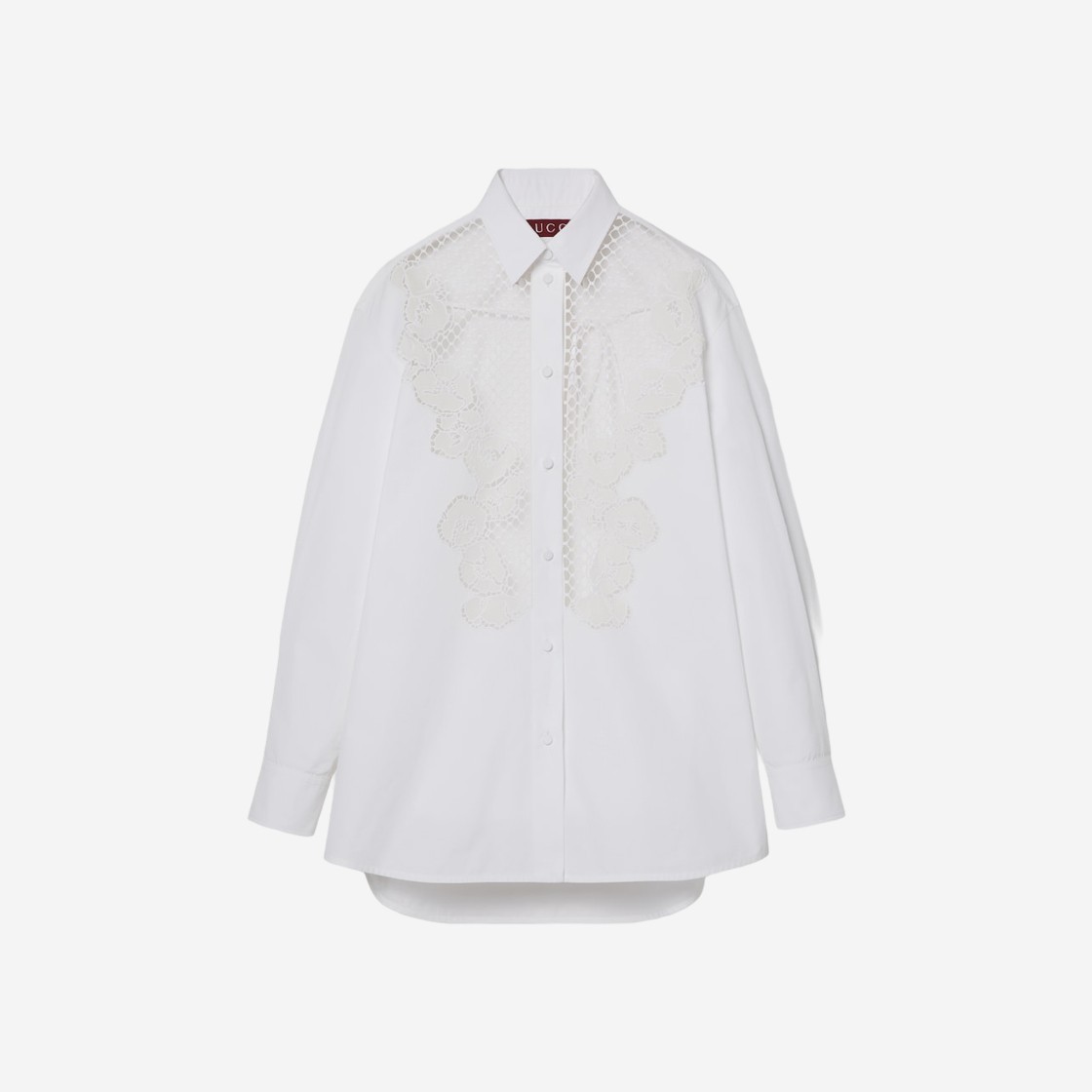 (W) Gucci Cotton Poplin Shirt with Embroidery White Heavy Cotton Poplin 상세 이미지 1