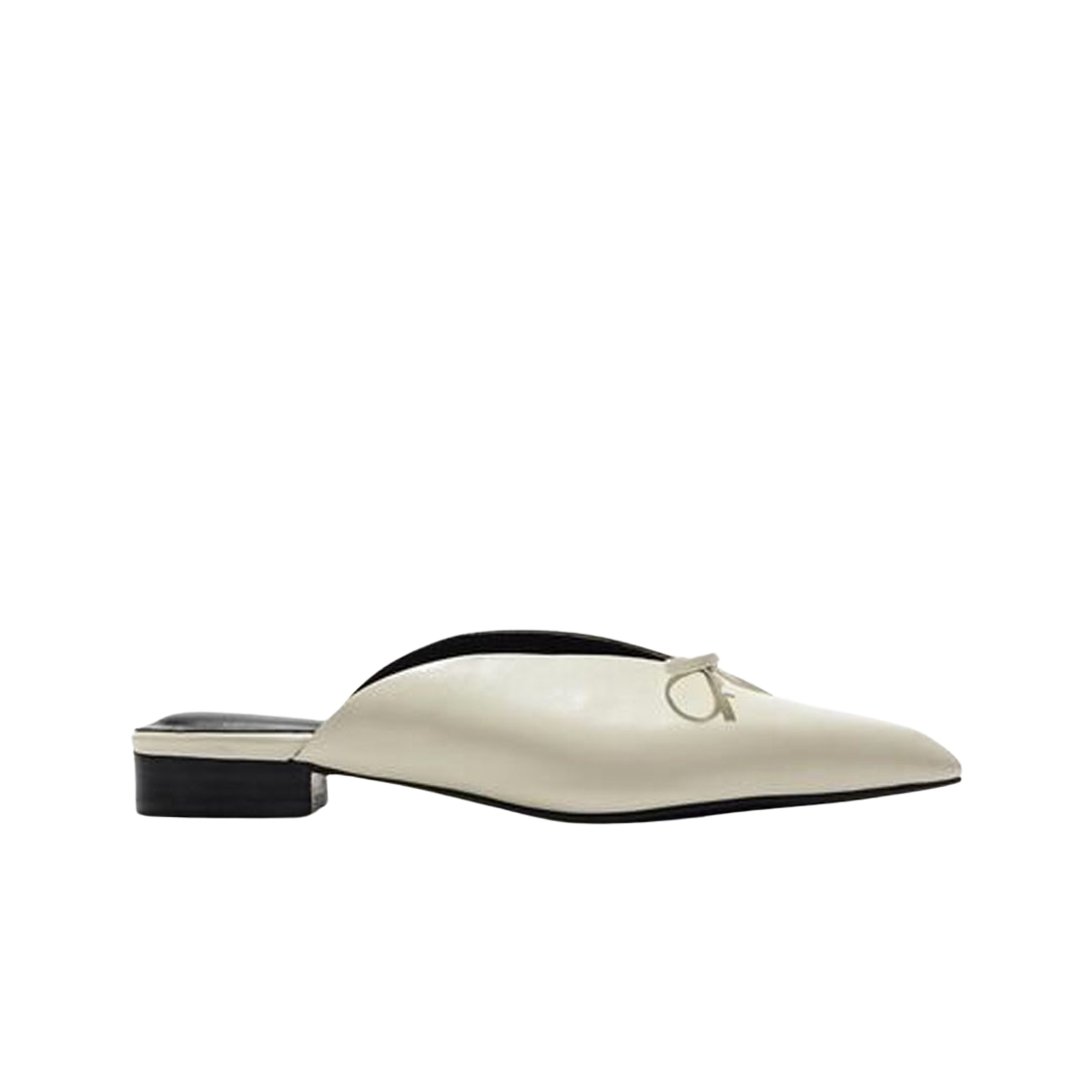 (W) 다이닛 리본 스틸레토 뮬 아이보리((W) Deinet Ribbon Stilletto Mule in Ivory)