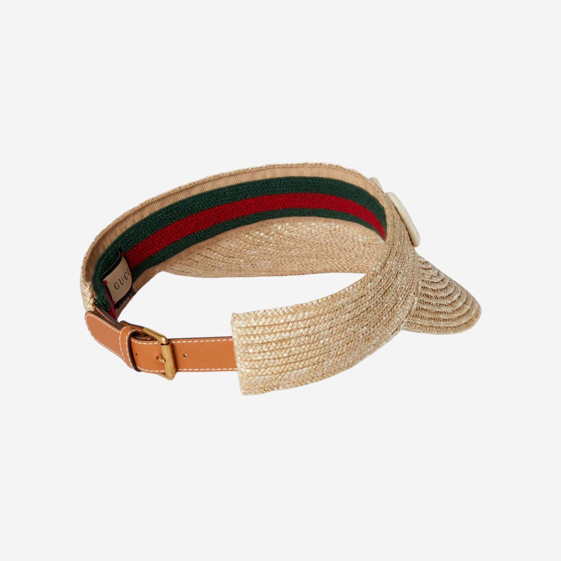 (W) Gucci Woven Straw Visor Natural Woven Straw 상세 이미지 3