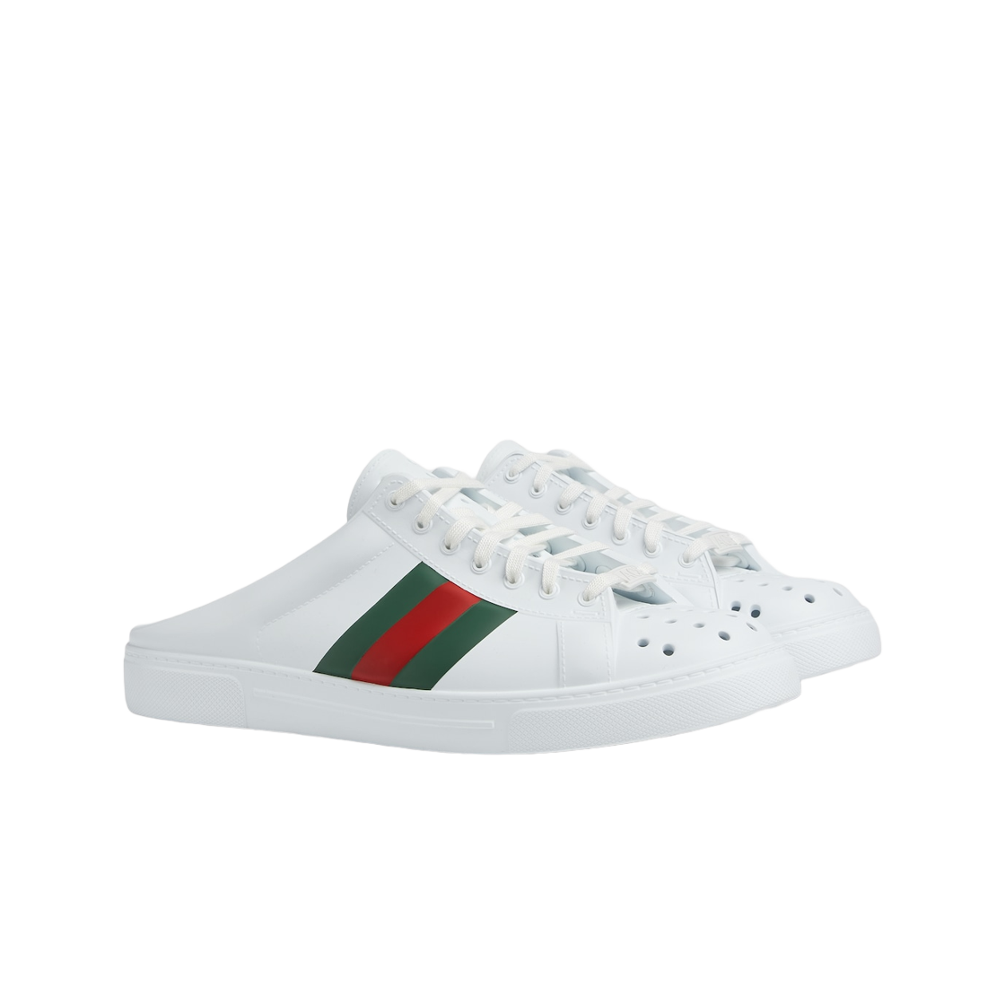 Gucci Ace Mule with Web White Rubber 상세 이미지 2