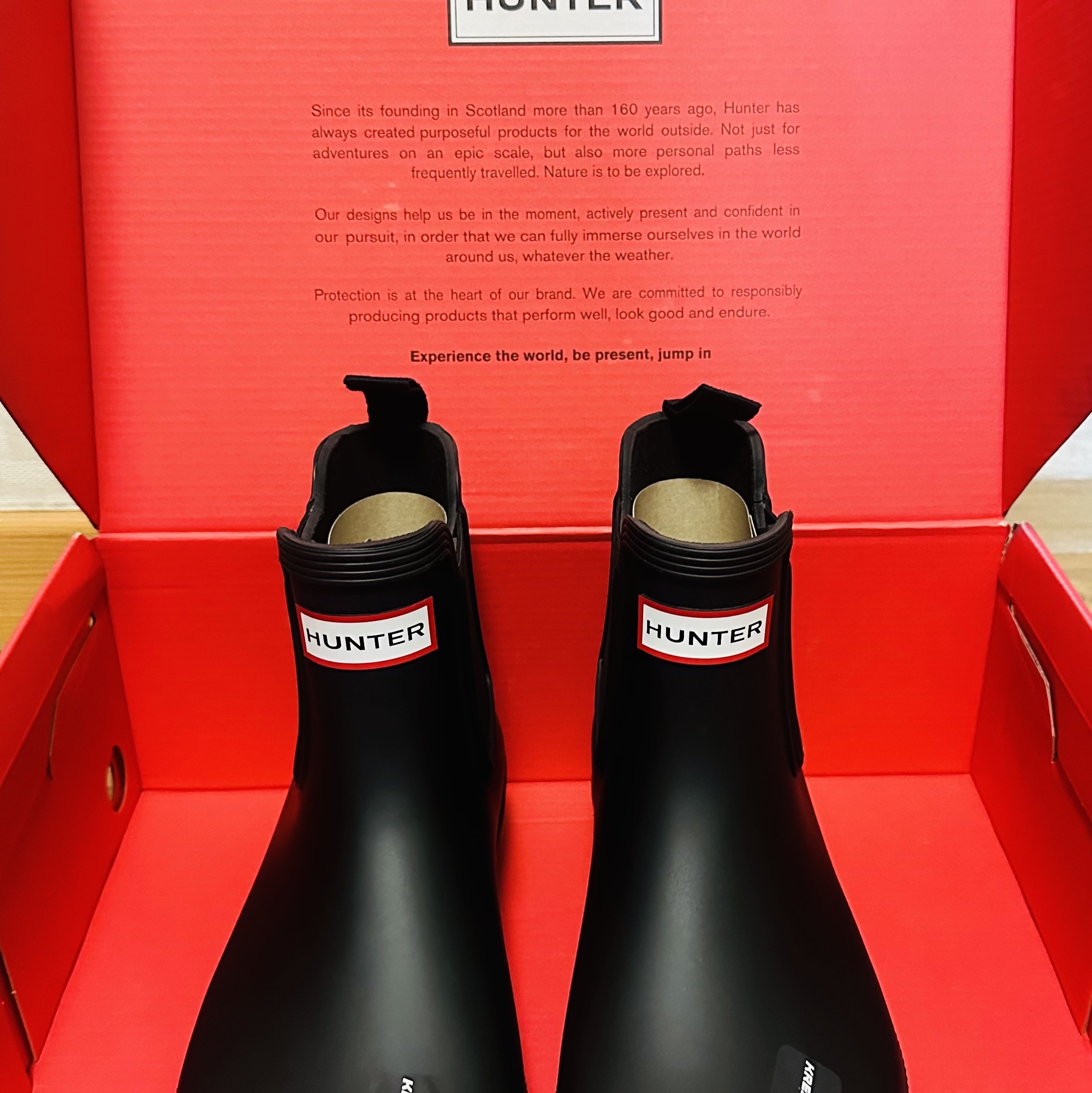 (W) Hunter Original Chelsea Boots Black 착용 스타일